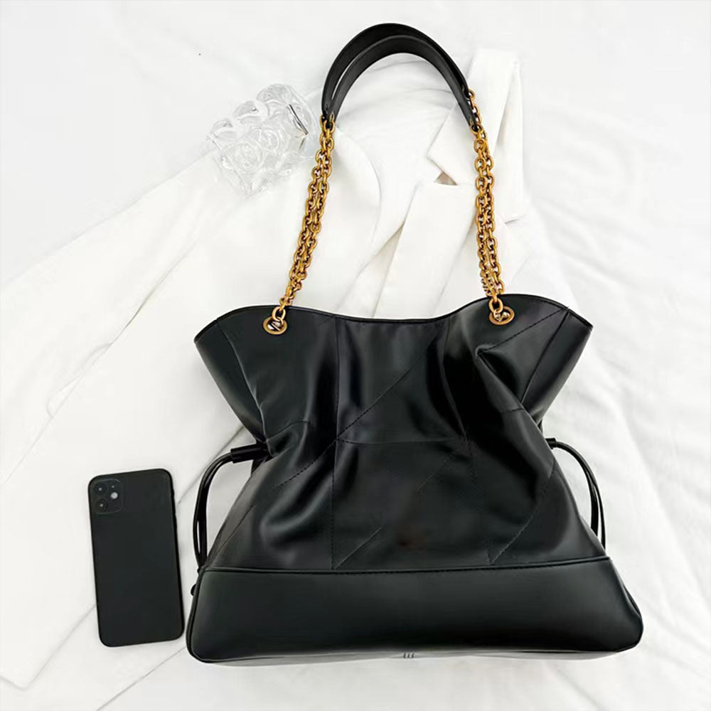 Women's New   Large Capacity Drawstring Chain Handbag Shoulder Bag