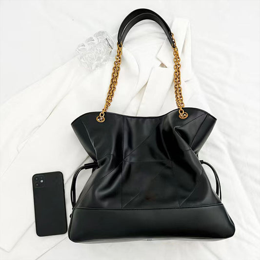 Women's New   Large Capacity Drawstring Chain Handbag Shoulder Bag